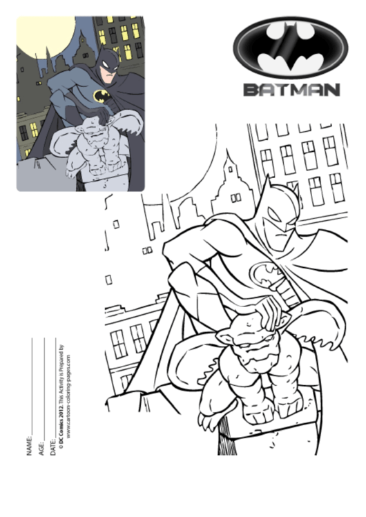 Batman Coloring Sheet Printable pdf