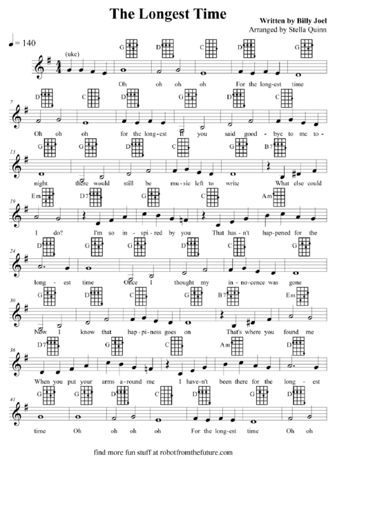 The Longest Time - Written By Billy Joel Printable pdf