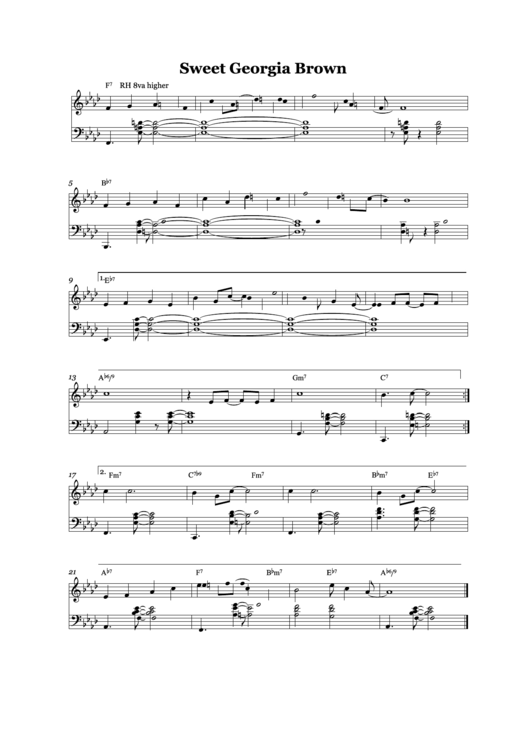 Sweet Georgia Brown (Sheet Music) Printable pdf