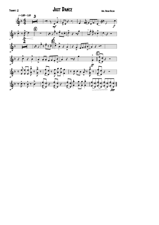 Just Dance - Trumpet Sheet Music Printable pdf