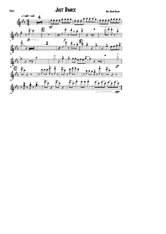 Just Dance - Flute Sheet Music Printable pdf