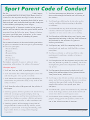 Sport Parent Code Of Conduct Template