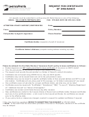 Form Swif-411 - Request For Certificate Of Insurance