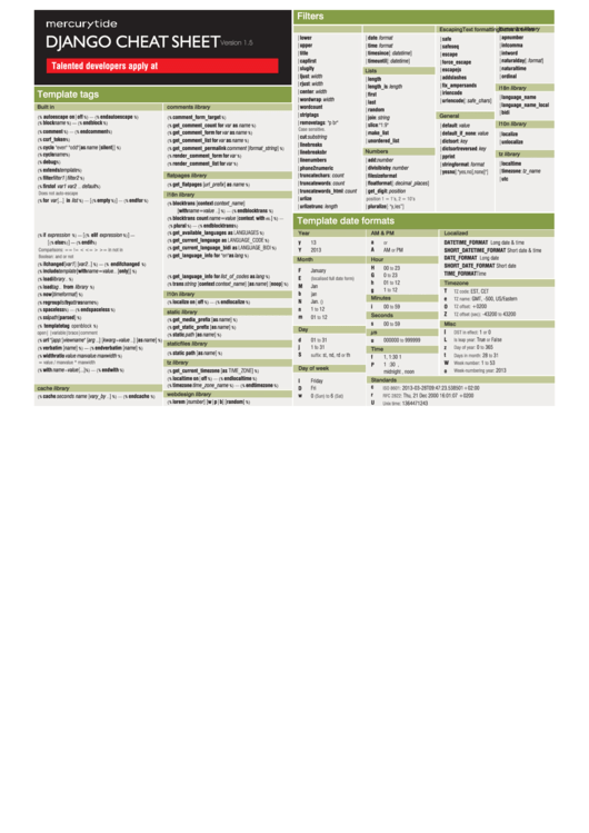 Django Cheat Sheet Printable Pdf Download