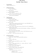 Mysql Cheat Sheet Printable pdf