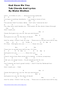 God Gave Me You - Tab Chords And Lyrics By Blake Shelton