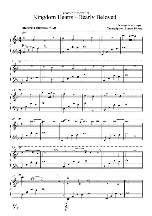 Yoko Shimomura - Kingdom Hearts - Dearly Beloved Printable pdf