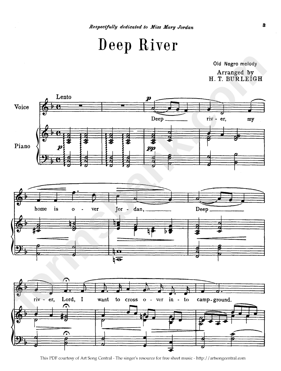 Deep River - H. T. Burleigh