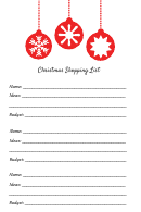 Christmas Shopping List Template