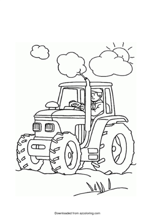Tractor Coloring Sheet Template Printable pdf