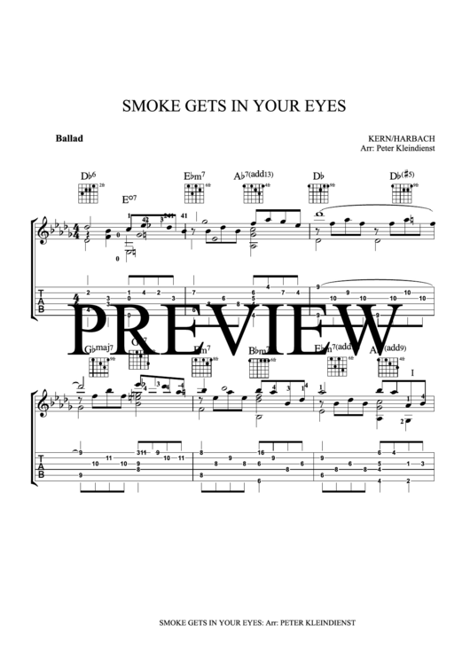 Smoke Gets In Your Eyes Printable pdf