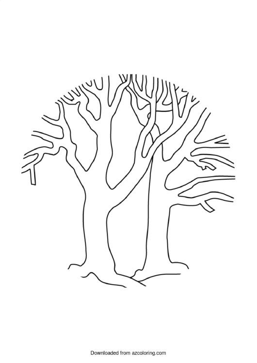 Bare Tree Template - Round Printable pdf