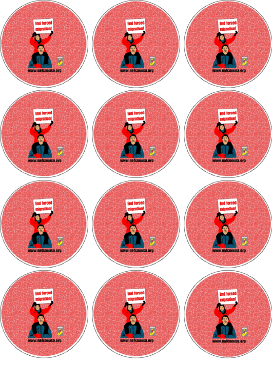2.25 Inch Buttons Template - End Forced Migration Printable pdf
