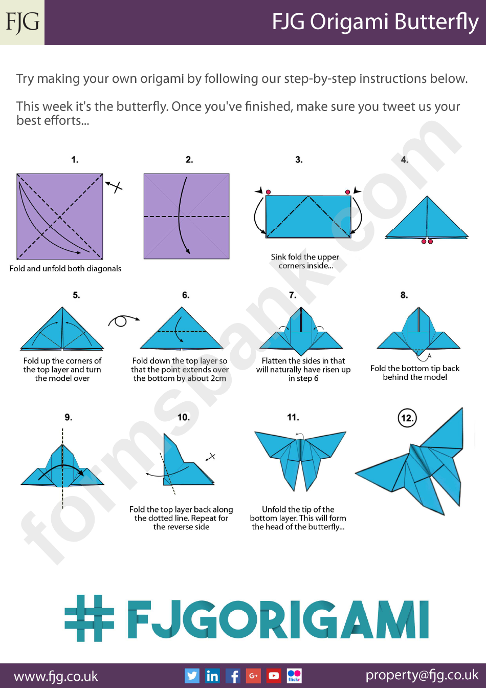 Butterfly Origami Templates