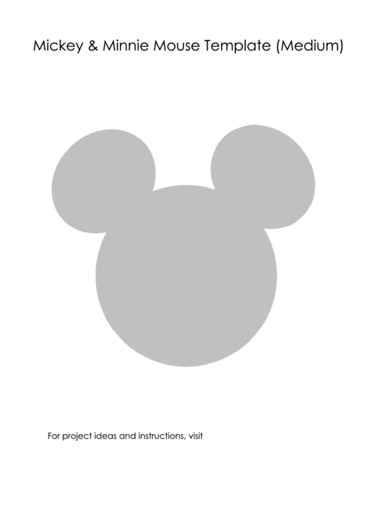 Mickey Mouse Template - Medium Printable pdf