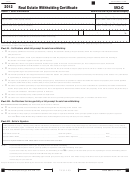 California Form 593-c - Real Estate Withholding Certificate - 2012