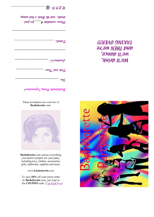 Bachelorette Invitation Template Printable pdf