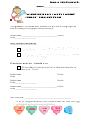 Valentine's Day Party Parent Student Sign-out Form