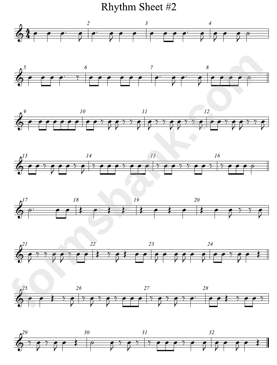 Concert Band Rhythm Sheet - Number 2