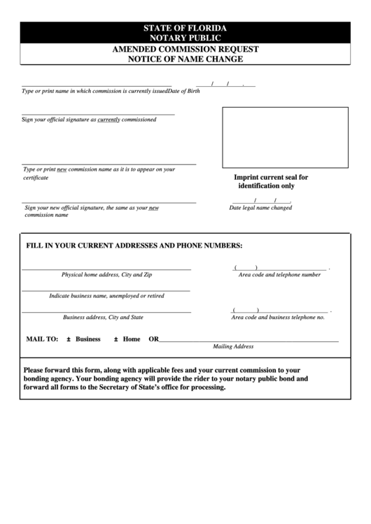Notice Of Name Change Form Printable pdf