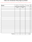 Christmas Party Sign-up Sheet Template