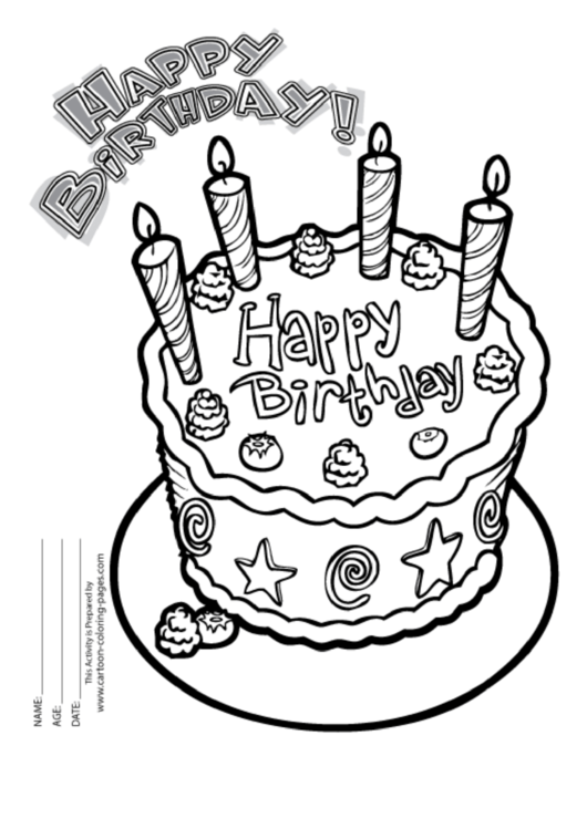 Happy Birthday Coloring Sheet printable pdf download
