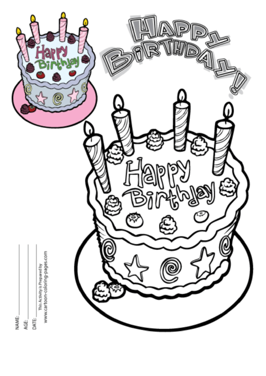 Happy Birthday Coloring Sheet Printable pdf