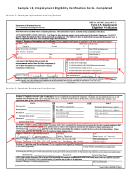 Sample I-9, Employment Eligibility Verification Form- Completed
