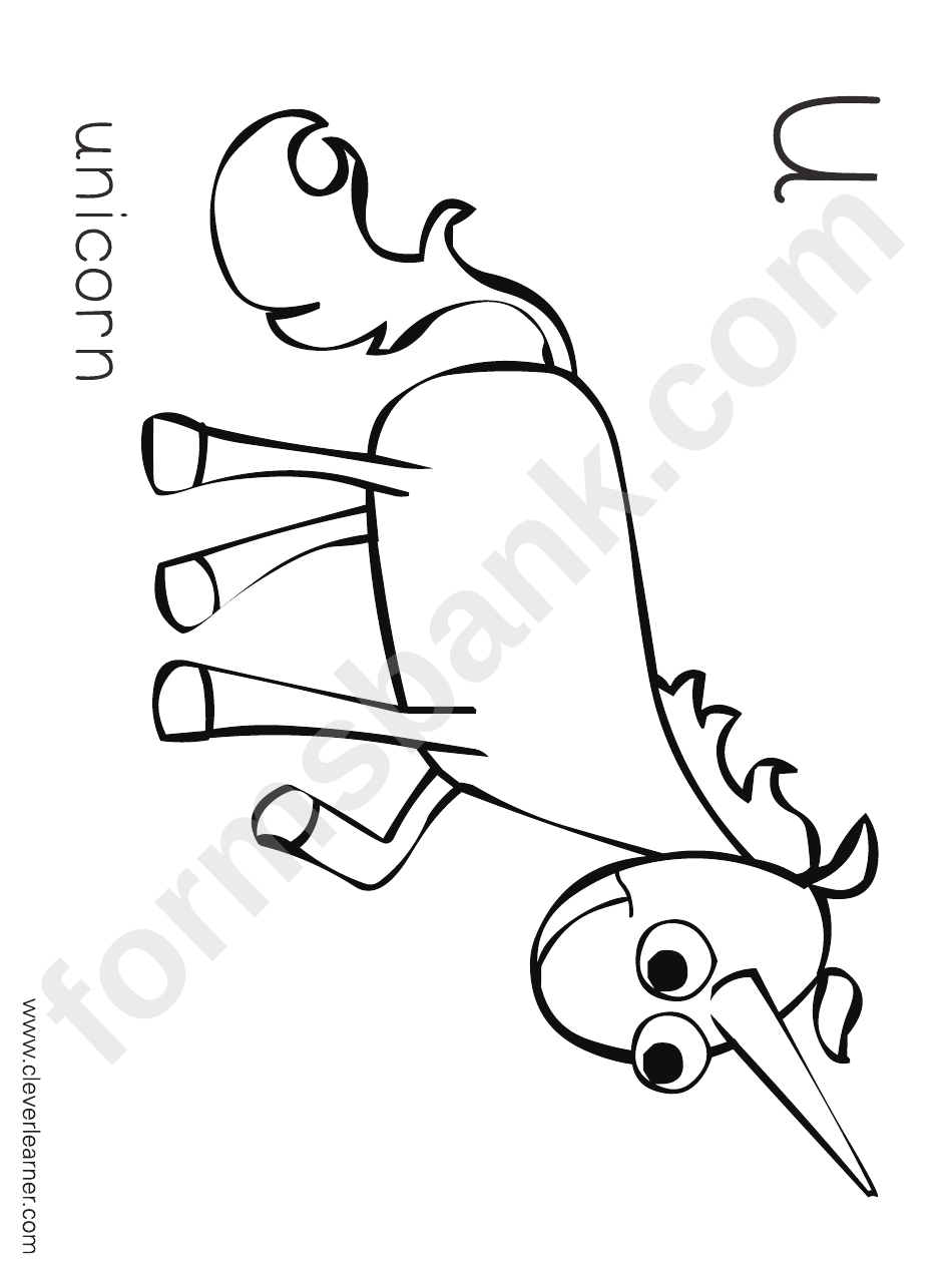 U Is For Unicorn Coloring Sheets
