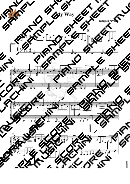 My Way Piano Sheet Music Printable pdf