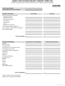 Grant Application Project Budget Template