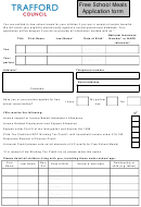 Trafford Council School Meals Application Form Printable pdf