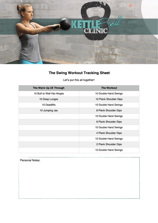 The Swing Workout Tracking Sheet