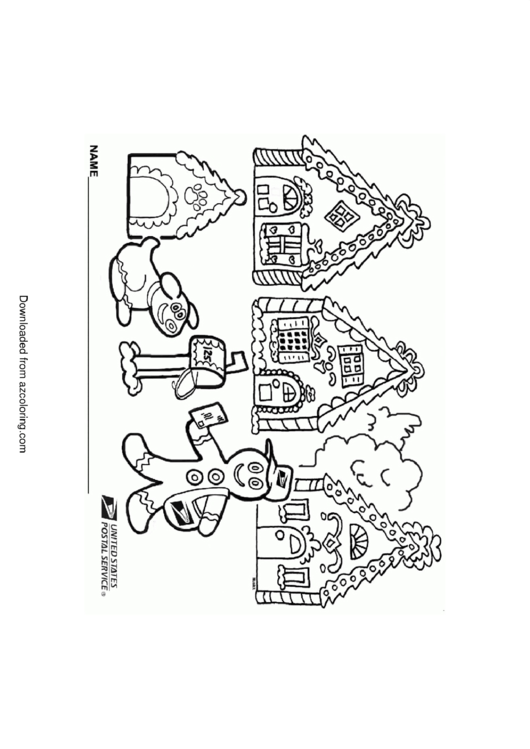 Gingerbread House Coloring Sheets Printable pdf