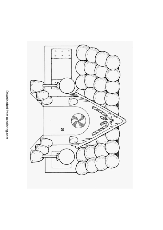 Gingerbread House Coloring Sheet Printable pdf