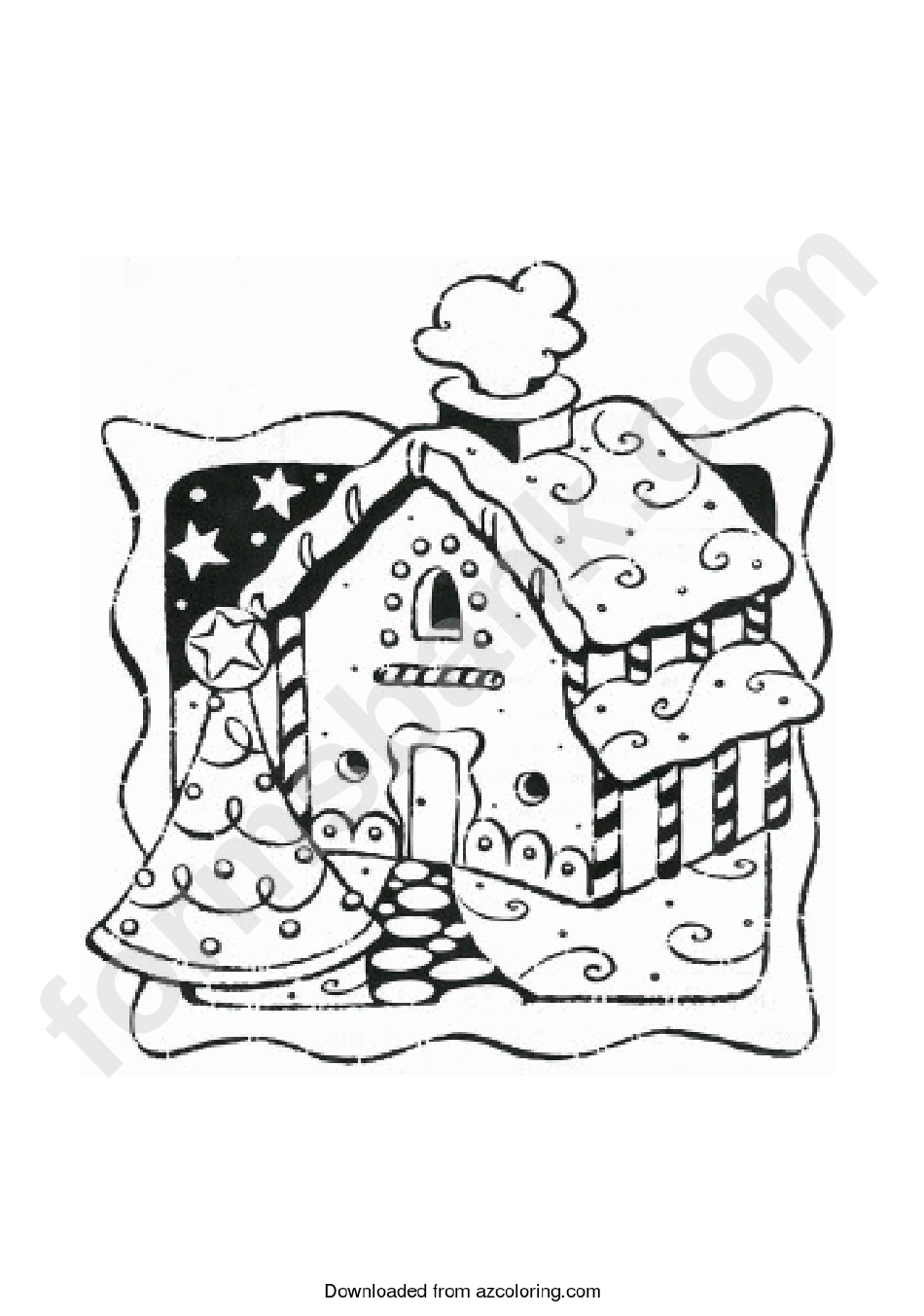Gingerbread House Coloring Sheet