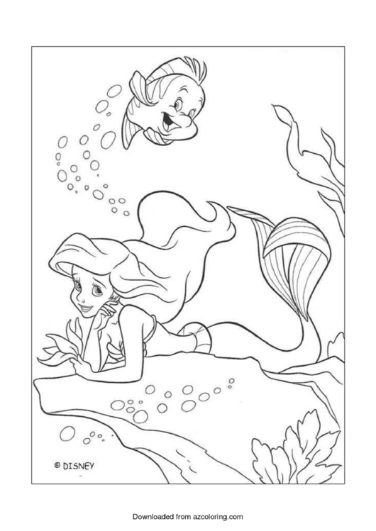 The Little Mermaid Coloring Page Printable pdf