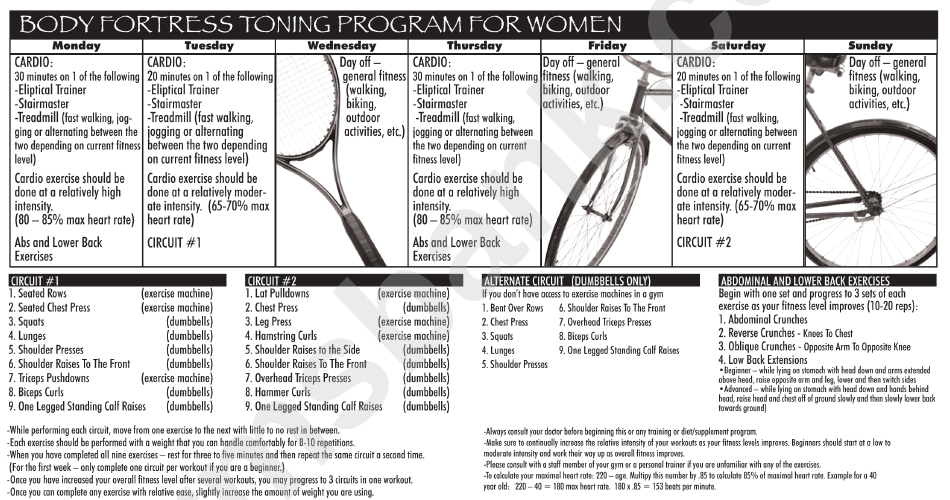 Body Fortress Toning Program For Women