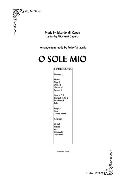 Oo Sole Mio - Eduardo Di Capua Printable pdf