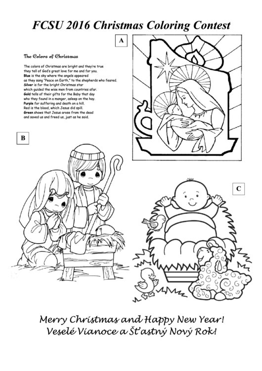 The Colors Of Christmas Coloring Sheet