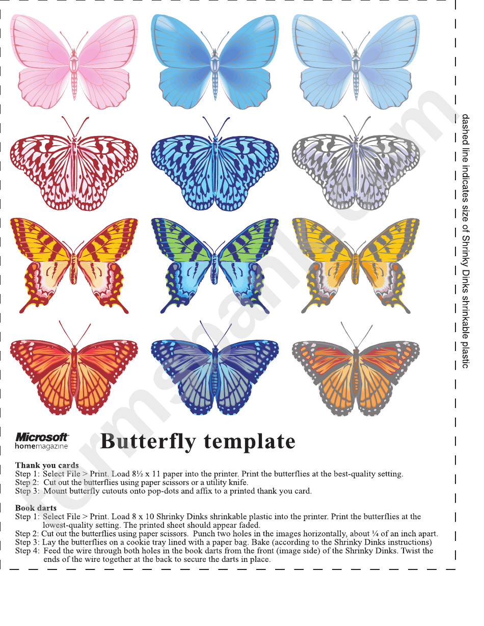 Butterfly Labels Templates