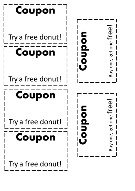 Gift Coupon Template - Donuts Printable pdf