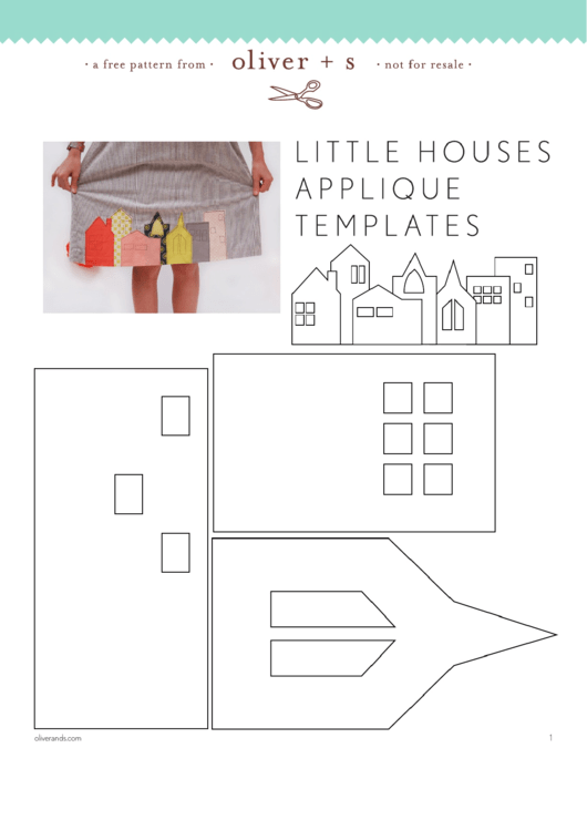Little Houses Applique Templates Printable pdf