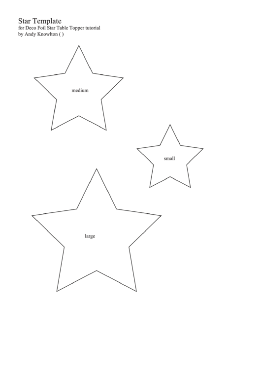 Deco Foil Star Template Printable pdf