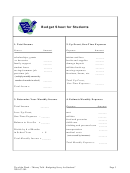 Student Budget Sheet Template