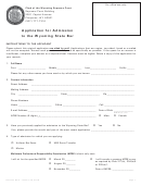 Application For Admission To The Wyoming State Bar