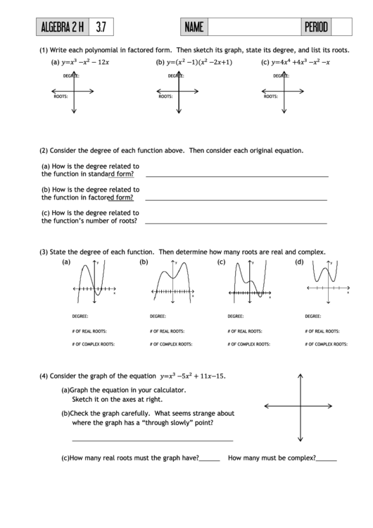 Polynomial Algebra Worksheets Printable pdf