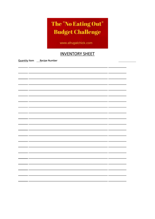 Inventory Sheet Template Printable pdf