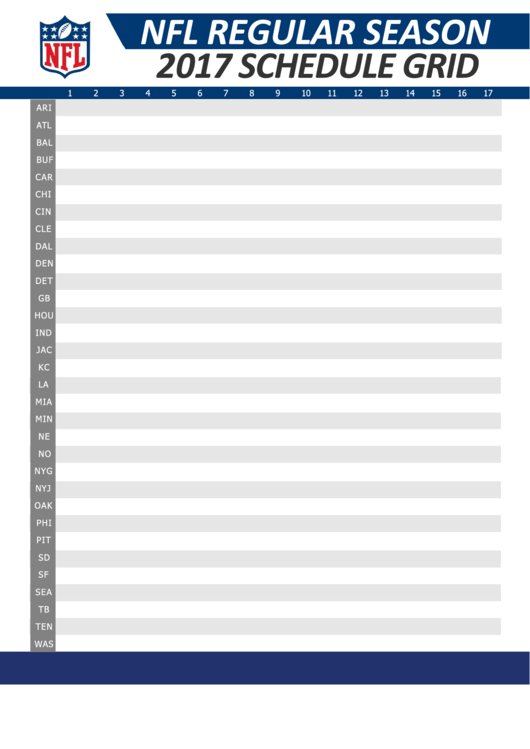 Schedule Grid - 2017 Printable pdf
