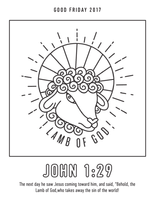 Christian Coloring Sheet: Lamb Of God Printable pdf